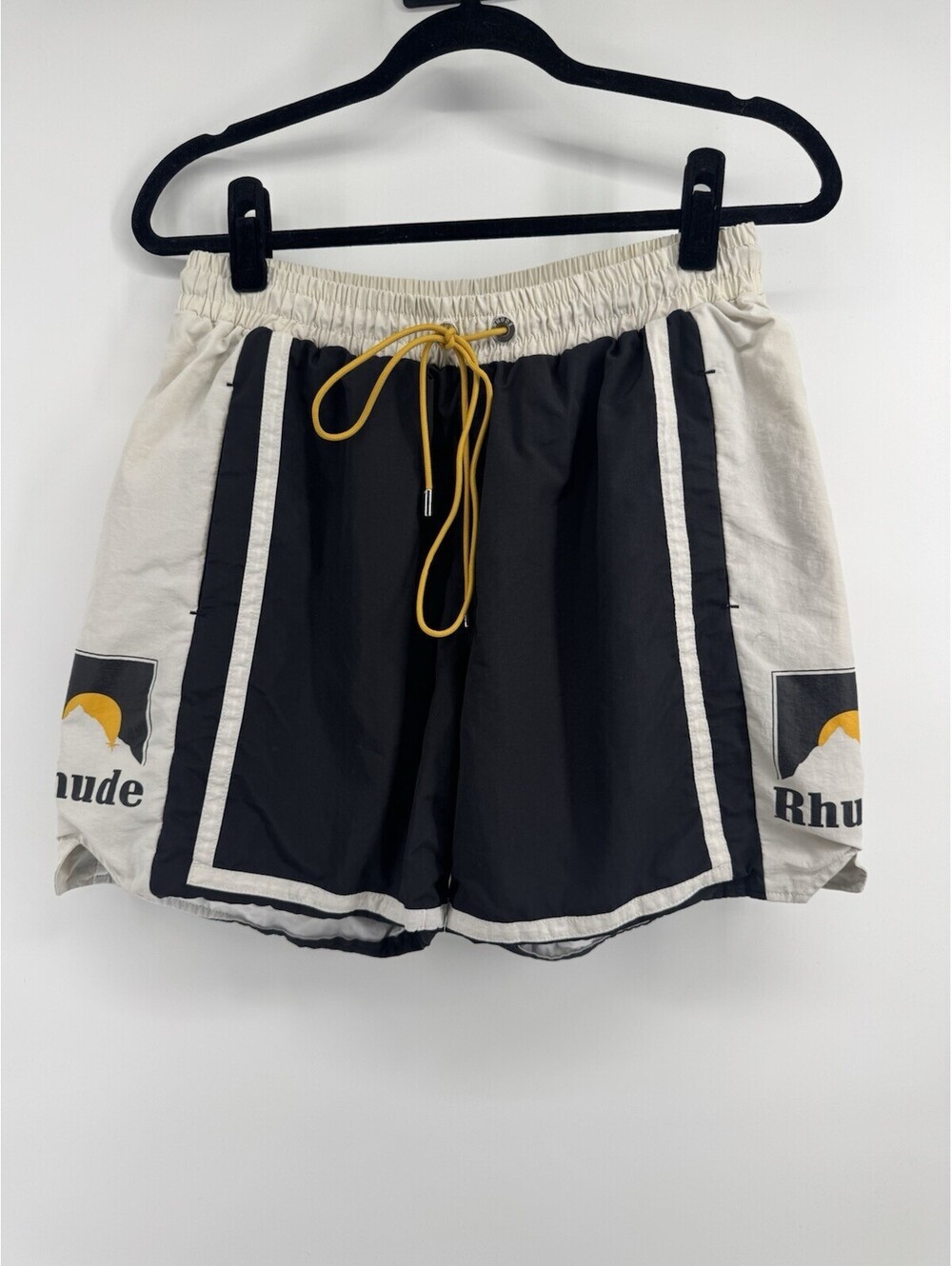 Rhude Moonlight Swim Shorts 'Black/Ivory' size large